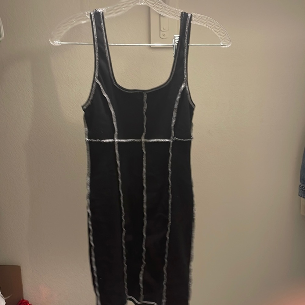Black and White Thread Mini Dress